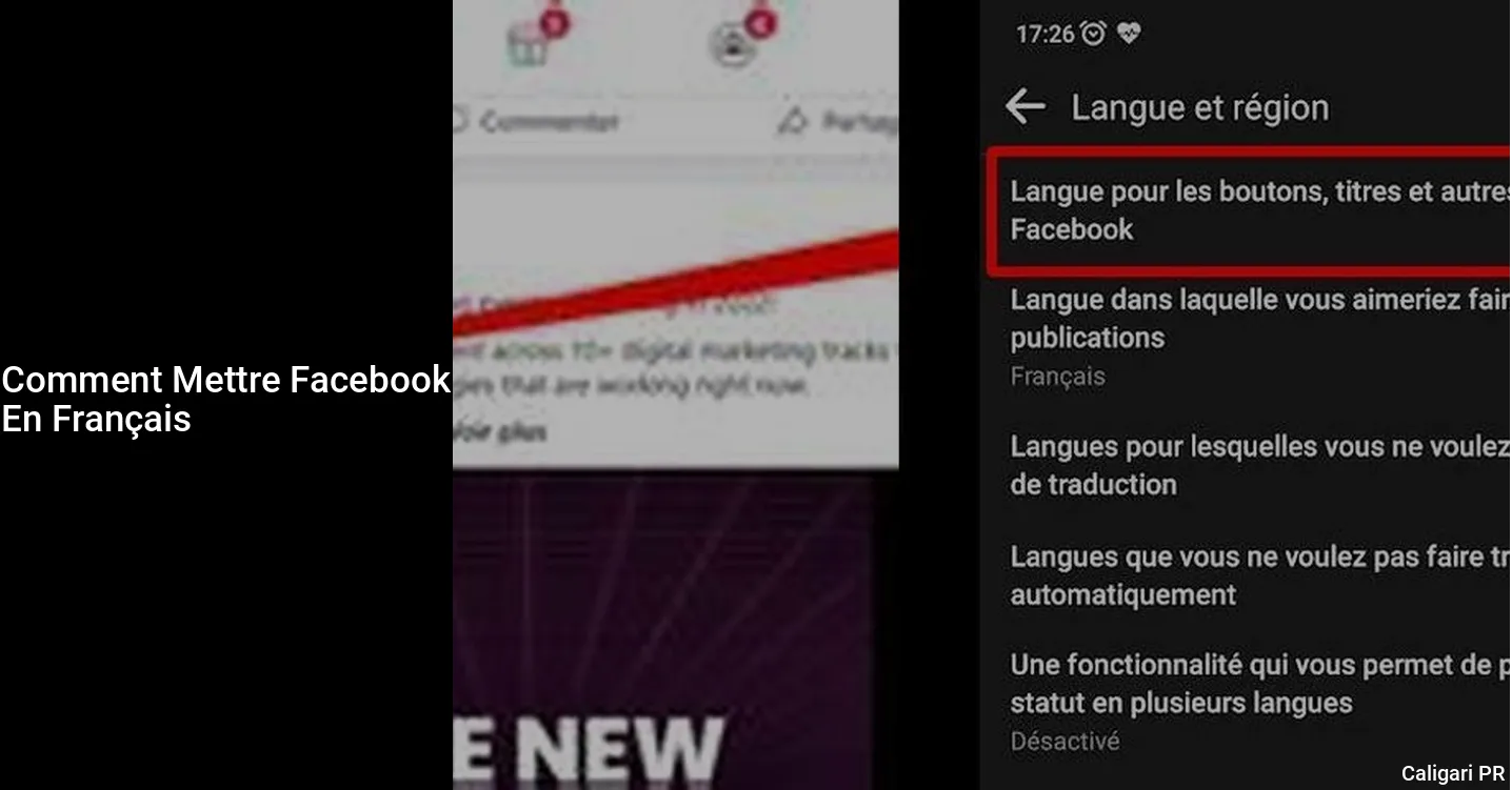 comment mettre facebook en français sur mon portable