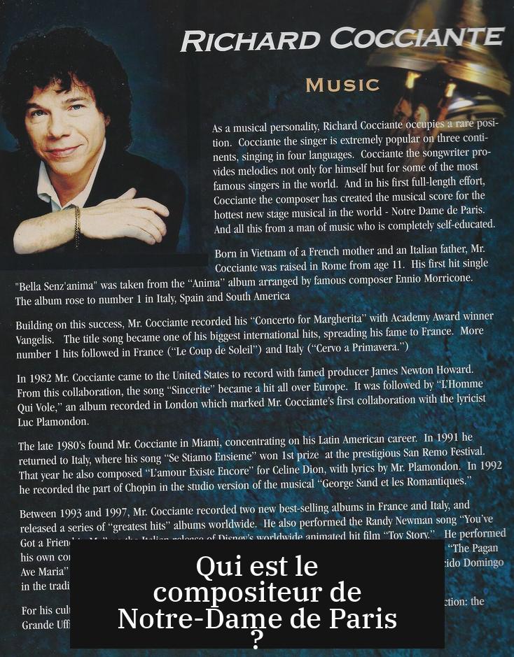 Qui est le compositeur de Notre-Dame de Paris ?
