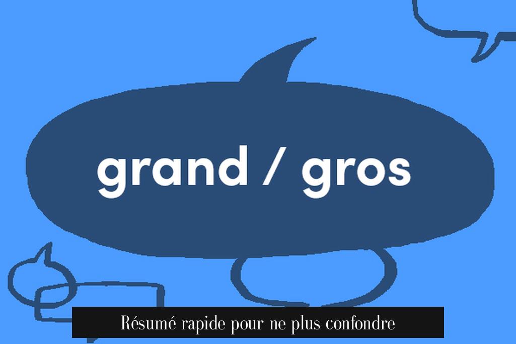 Résumé rapide pour ne plus confondre