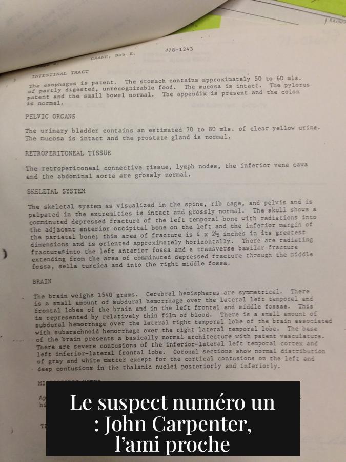 Le suspect numéro un : John Carpenter, l’ami proche