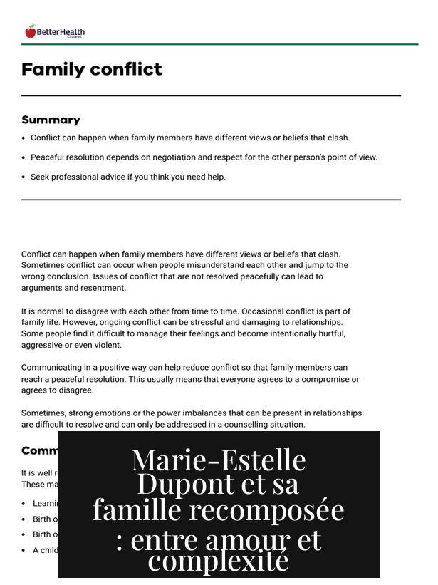 Marie-Estelle Dupont et sa famille recomposée : entre amour et complexité