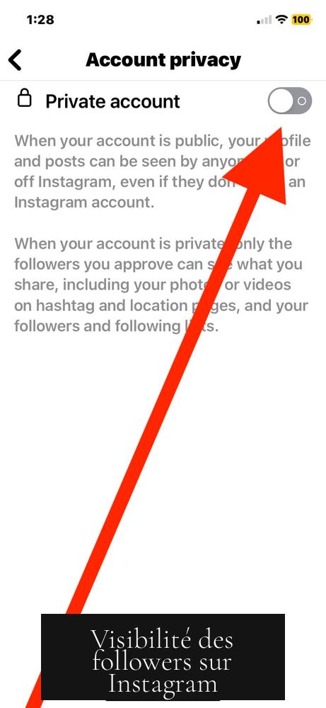 Visibilité des followers sur Instagram