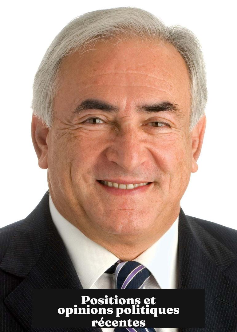 Positions et opinions politiques récentes