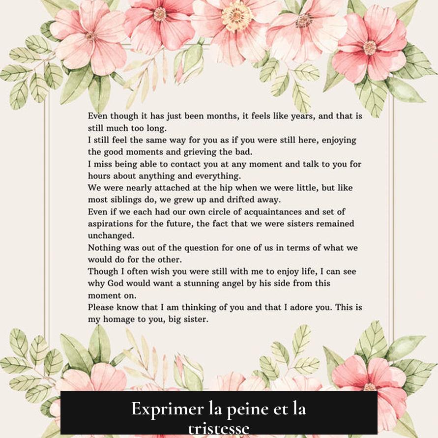 Exprimer la peine et la tristesse