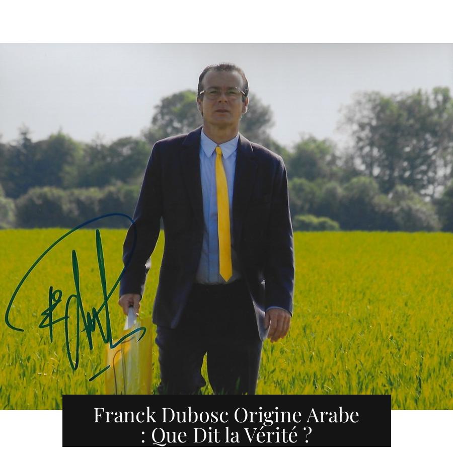 Franck Dubosc Origine Arabe : Que Dit la Vérité ?