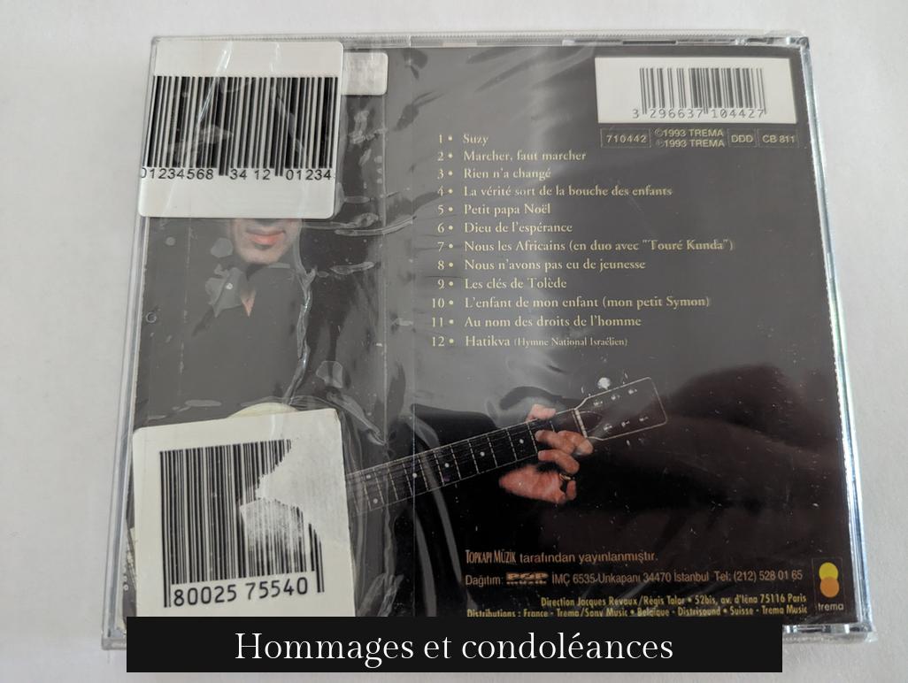 Hommages et condoléances