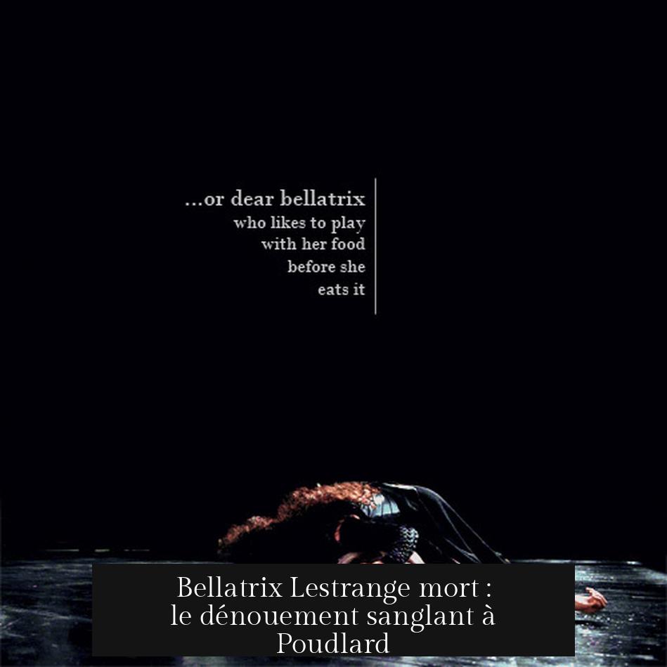Bellatrix Lestrange mort : le dénouement sanglant à Poudlard