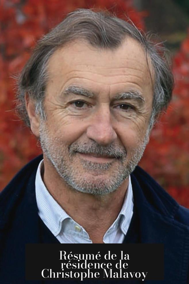 Résumé de la résidence de Christophe Malavoy