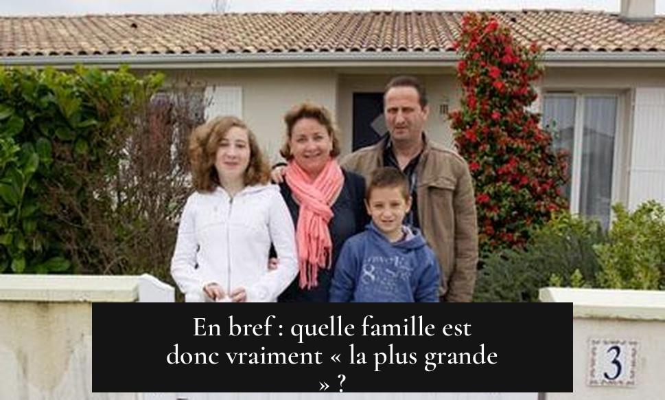 En bref : quelle famille est donc vraiment « la plus grande » ?