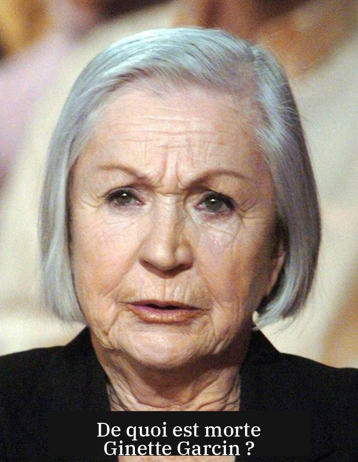 De quoi est morte Ginette Garcin ?