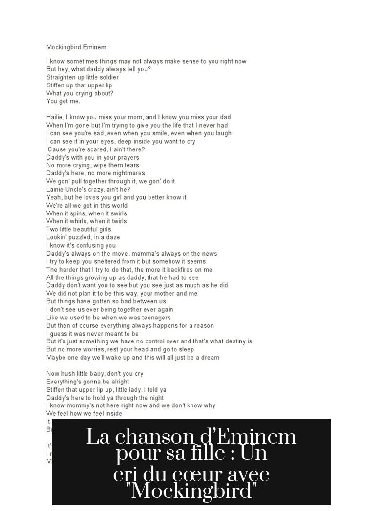 La chanson d’Eminem pour sa fille : Un cri du cœur avec "Mockingbird"