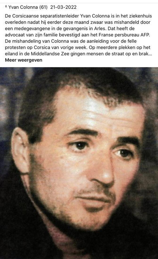 Le 2 mars 2022, Yvan Colonna est violemment agressé à la maison centrale d’Arles. Un codétenu musulman fondamentaliste, Franck Elong Abé, l’attaque dans la salle de sport. L’agression dure huit longues minutes. Colonna est étranglé avec des sacs plastiques et des serviettes.