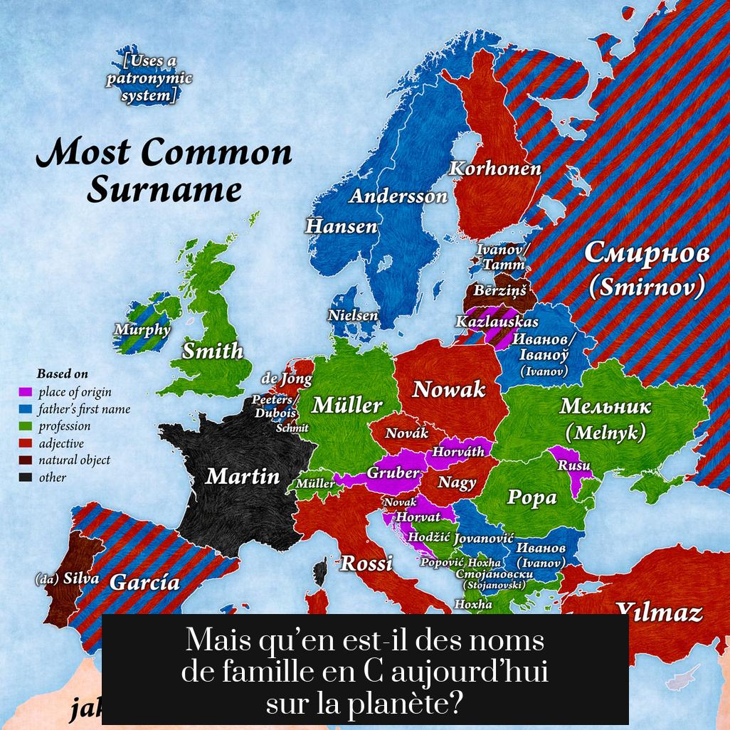 Mais qu’en est-il des noms de famille en C aujourd’hui sur la planète?