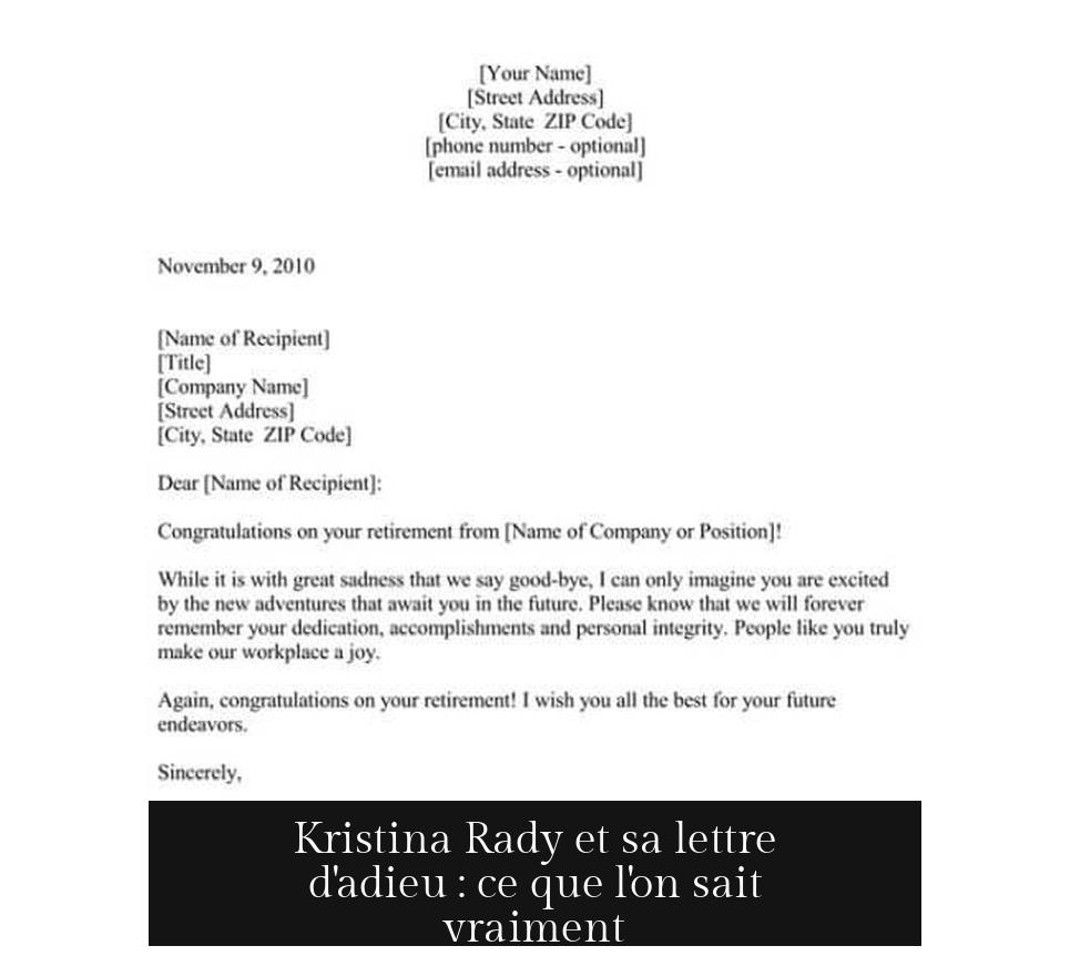 Kristina Rady et sa lettre d'adieu : ce que l'on sait vraiment