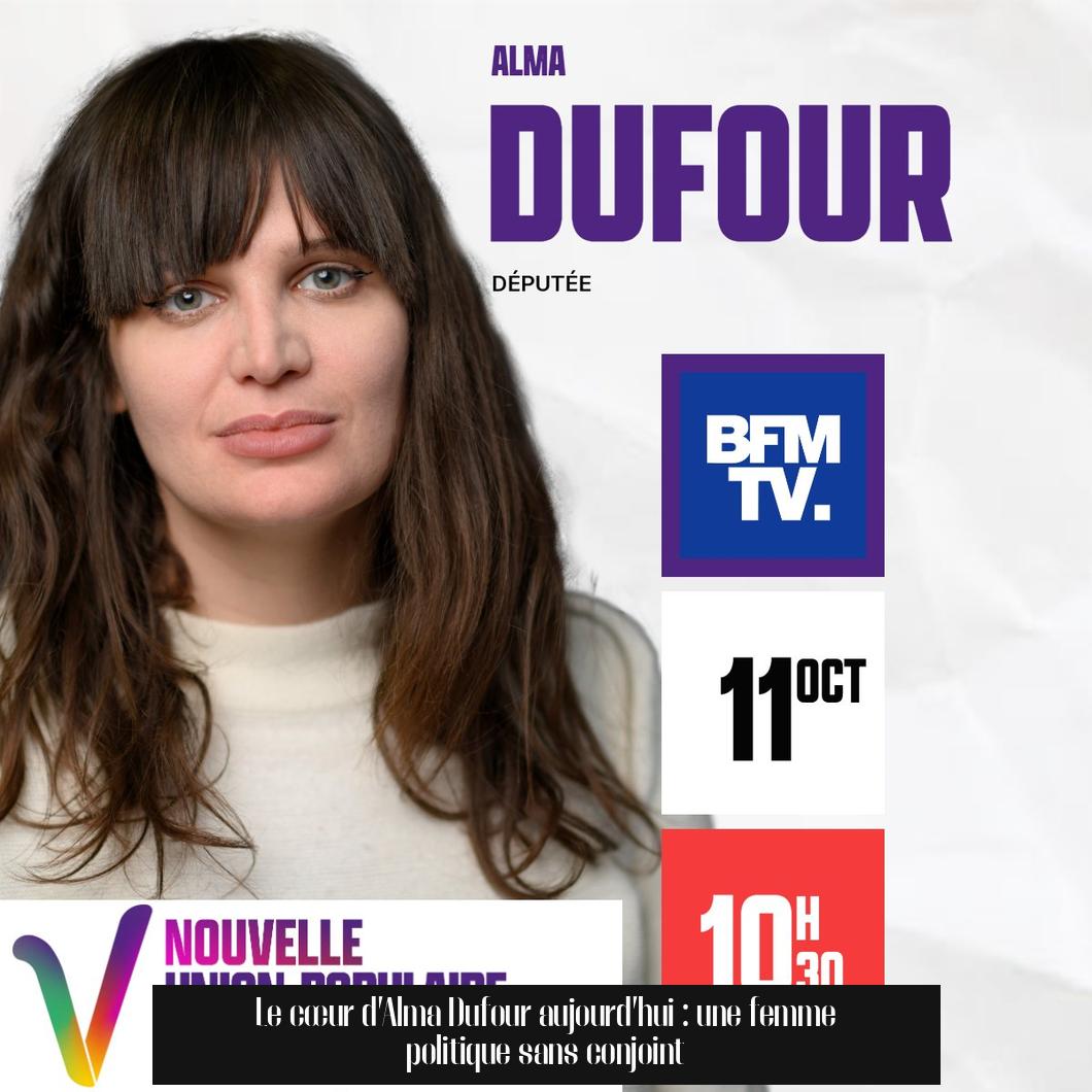Le cœur d’Alma Dufour aujourd’hui : une femme politique sans conjoint