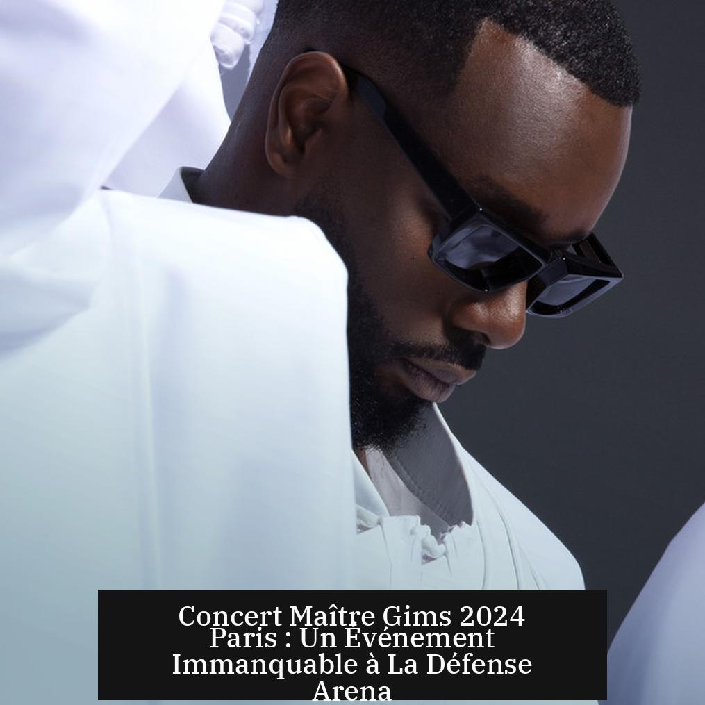 Concert Maître Gims 2024 Paris : Un Événement Immanquable à La Défense Arena