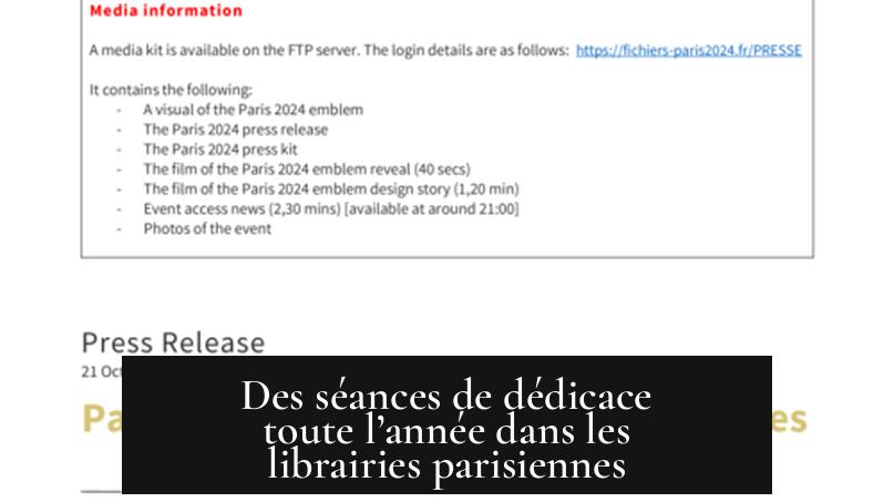 Des séances de dédicace toute l’année dans les librairies parisiennes