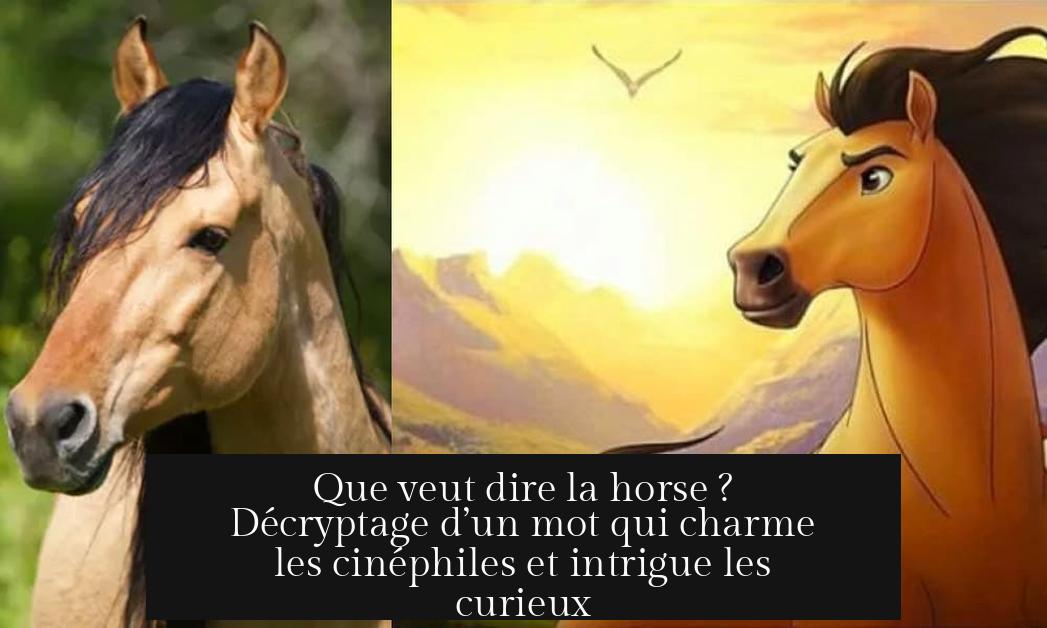 Que veut dire la horse ? Décryptage d’un mot qui charme les cinéphiles et intrigue les curieux