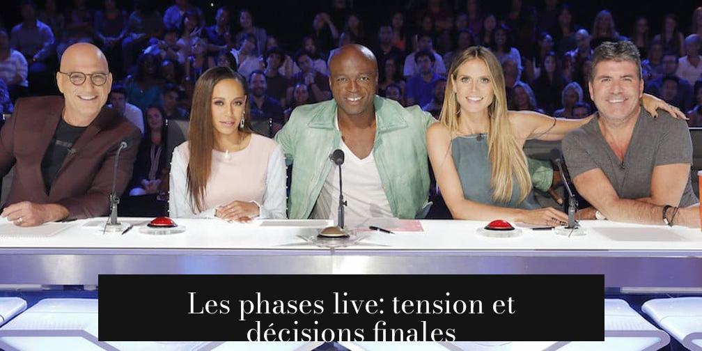 Les phases live: tension et décisions finales