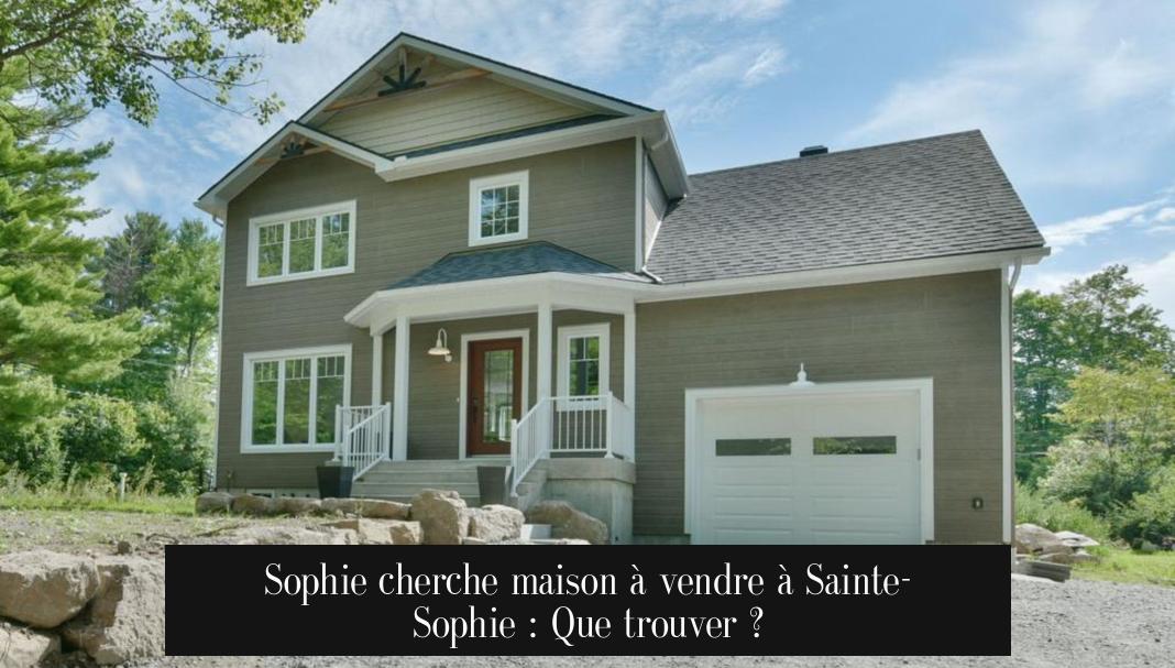 Sophie cherche maison à vendre à Sainte-Sophie : Que trouver ?